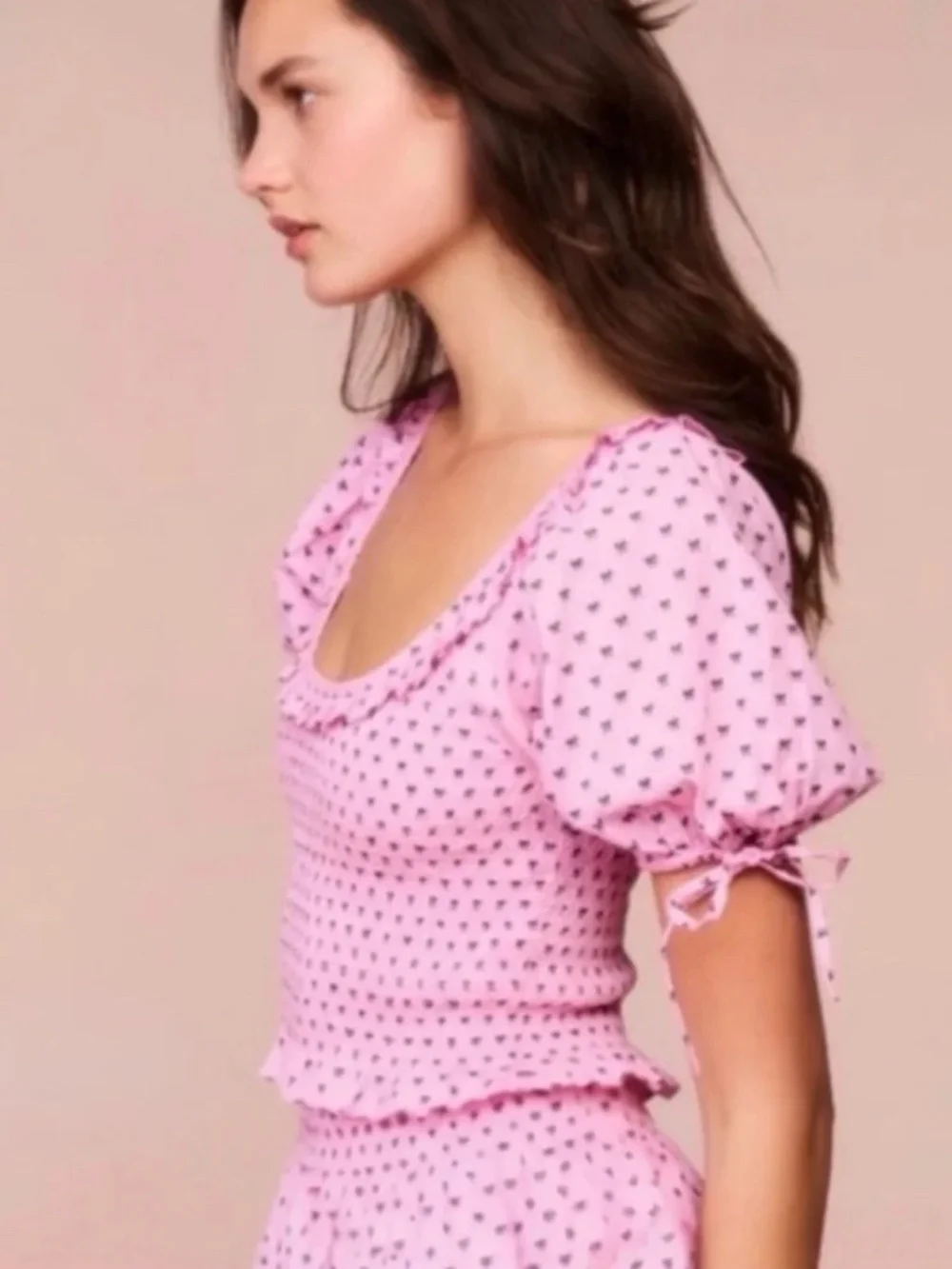 LoveShackFancy Molly Top in Classic Pink
